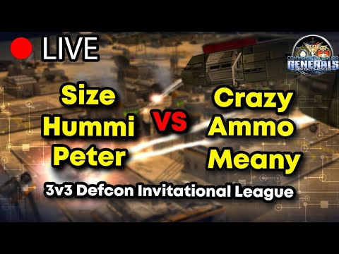 Size Hummi Peter vs Crazy Ammo Meany |  3v3 Defcon - Generals ZeroHour
