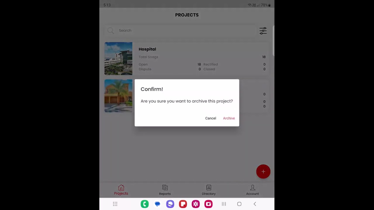 Delete or Archive a project