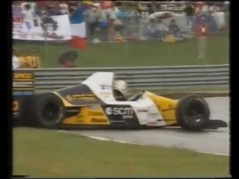 1990 F1 Canadian GP - Pierluigi Martini spun out at race start