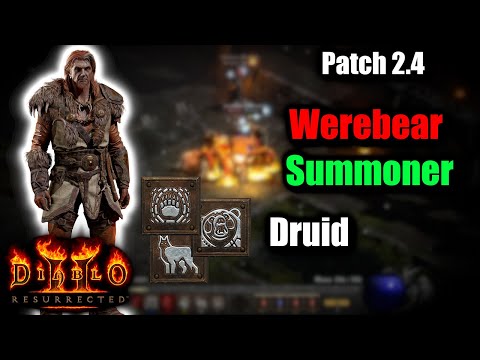 Budget Summoner Werebear - Shockwave farming the Travincal Council - Patch 2.4 Diablo 2 Resurrected