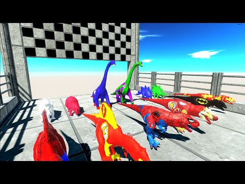 6 Carnivorous Superheroes 6 Herbivorous Vs All Death Run  ♦ Animal Revolt Battle Simulator ♦