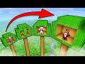 Mikey JJ Friends TINY Vs GIANT Tree House Maizen Minecraft