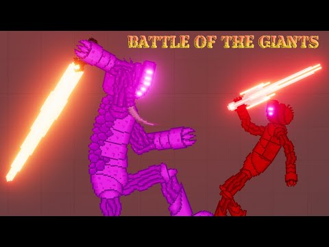 Battle of the Giants: Purple Giant Fights Each Other on Lava - People Playground 1.21.3