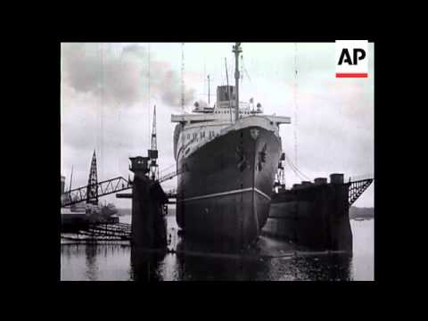 The SS Bremen in Dry Dock