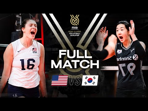 🇺🇸 USA vs 🇰🇷 KOR - Paris 2024 Olympic Qualification Tournament | Full Match - Volleyball
