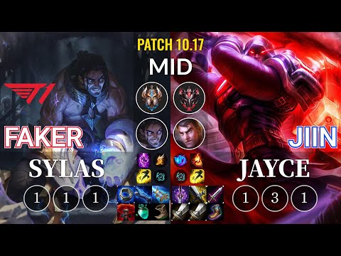 T1 Faker Sylas vs Jiin Jayce Mid - KR Patch 10.17