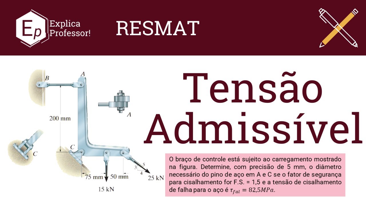 13 | Tensão Admissível | Resolução de Exercícios Resistência dos Materiais
