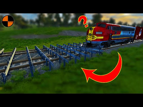 Trains vs Numerous Guardrails 😱 - BeamNG.Drive
