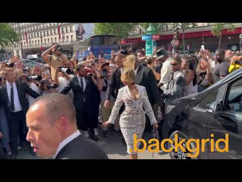 Cardi B exits her hotel and heads to Thom Browne Show in Paris