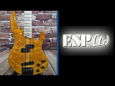 ESP LTD RB-1004 Burled Maple Bass Guitar Honey Natural - Manchester Music MIll