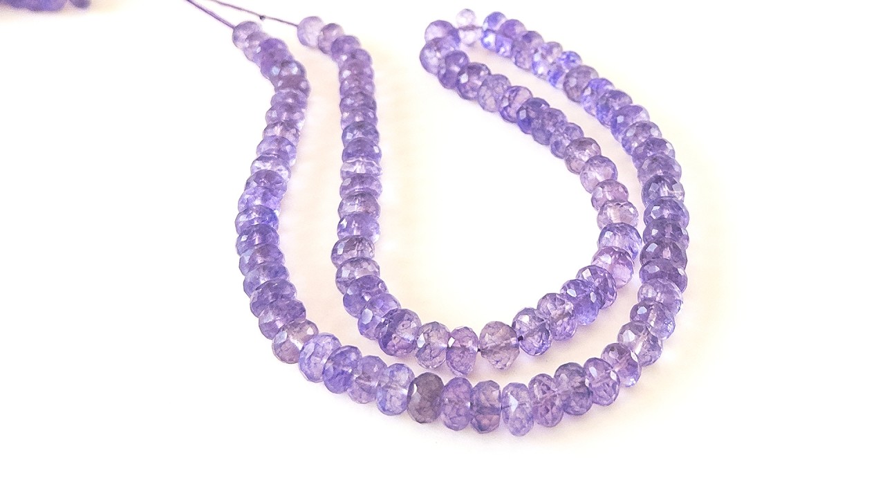 Brazilian Amethyst | Faceted Rondelle | 6.5-8.5mm Bead Size | 35cm Strand Length video
