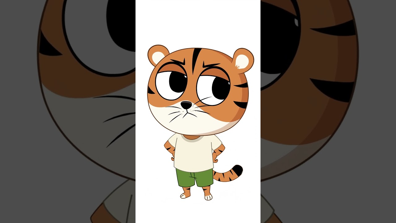 Download a Little Tiger animated vector cartoon character model sheet at characterbazaar.com
