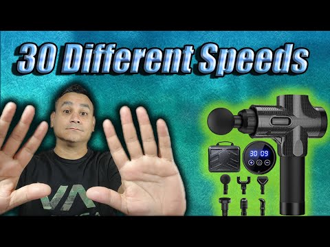 cotsoco Massage Gun Deep Tissue, Muscle Massage Gun with 9 Attachment Heads 20 Speeds & Silent Brushless Motor for Pain Relief, Handheld Percussion Back Massager Gun for Athletes (Black) video review thumbnail