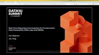 Real-Time Reporting and Analytics for Construction Data Powered by Delta Lake and DBSQL