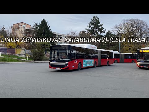 Linija 23:(Vidikovac-Karaburma 2)-(Cela trasa)