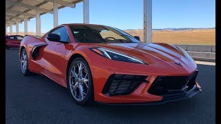 Test driving a new 2020 Corvette on the track