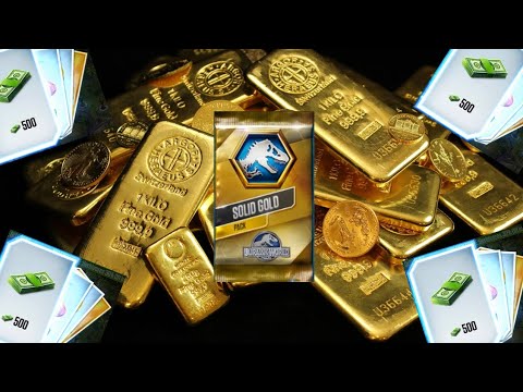 SOLID GOLD PACK OPENED MANY PACK TO GET MANY DINOSAUR LEVEL MAX - JURASSIC WORLD THE GAME