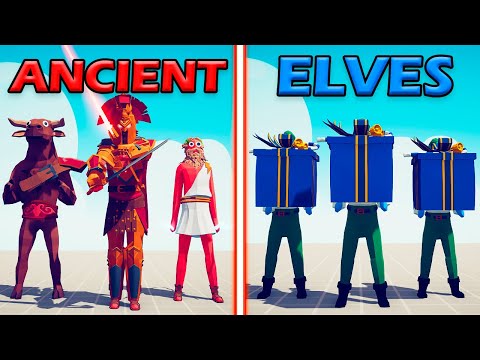 MEGA ANCIENT TEAM vs PRESENT ELF TEAM - Totally Accurate Battle Simulator | TABS