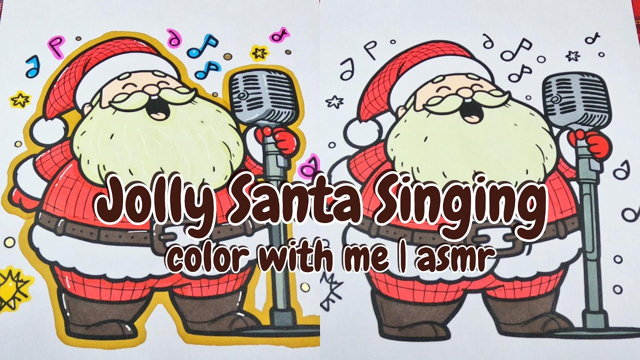 Sing Along with Jolly Santa! 🎅✨ Coloring Cozy Holiday | Fat Santa Coloring Pages | Color with me!