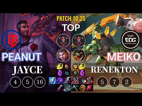LGD Peanut Jayce vs EDG Meiko Renekton Top - KR Patch 10.25