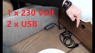 Wohnmobil Steckdosenleiste für die Sitzbank mit USB Anschluß