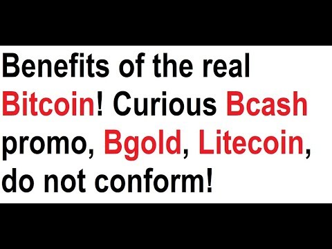 Benefits of the real Bitcoin! Curious Bcash promo, Bgold, Litecoin, do not conform Video