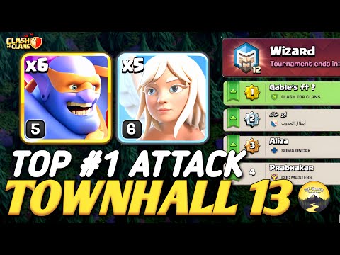 TownHall 13 Top #1 Rank Attacks| TH13 Super Bowler Attack with Totem Spell Strategy(Clash of Clans) 