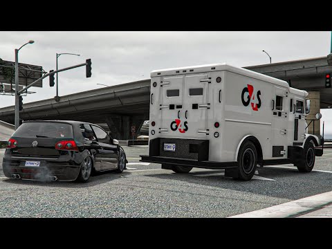 GTA 5 Mzansi Real Life Mods - Cash in Transit Heist With Stance Golf 5 GTI(G4S Robbery)