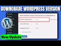 How To Downgrade Wordpress Version 2025