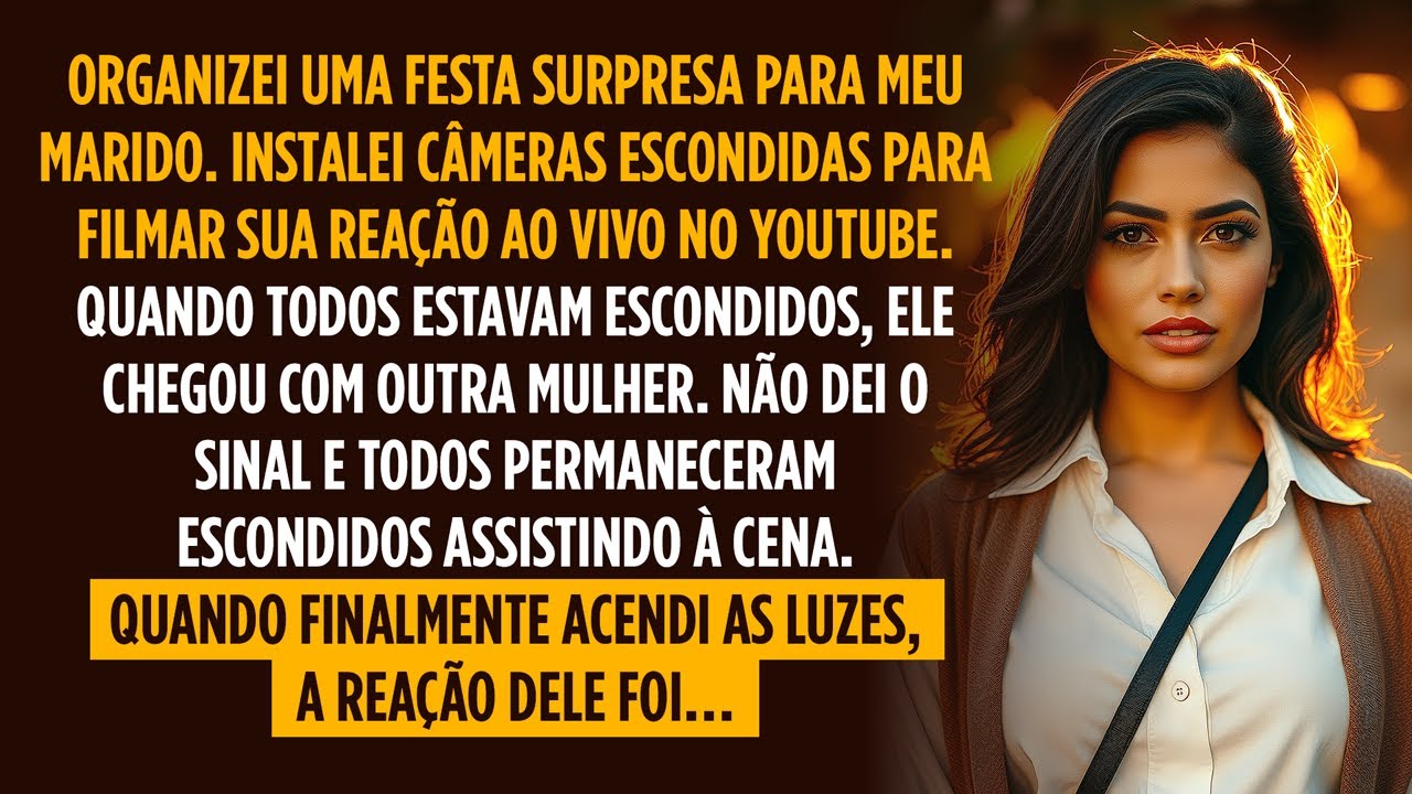 Instalei 6 câmeras para gravar a FESTA SURPRESA do meu marido e filmei ELE chegando com OUTRA