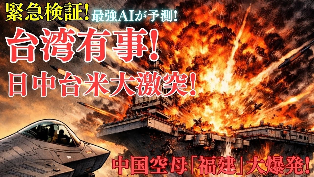 【緊急シミュレーション】【台湾有事最強AI予測】自衛隊フルスペック参戦、沖縄海戦で中国空母「福建」大爆発！・台湾市街戦・中国軍降伏まで完全シミュレーション
