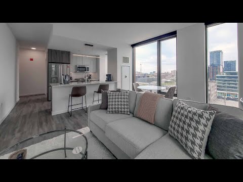 A furnished West Loop one-bedroom #912 at the new One Six Six