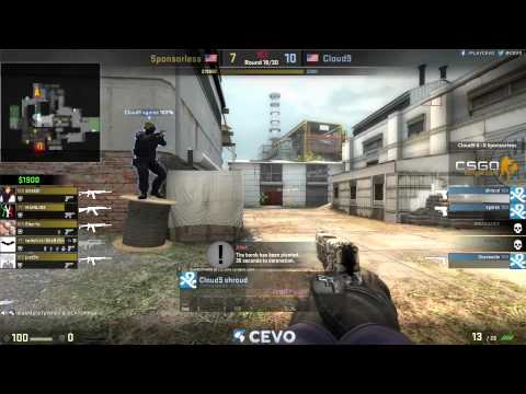 Cloud 9 vs Sponsorless Game 1 (CEVO-P CS:GO Season 7) - p0stpwned & LATORR