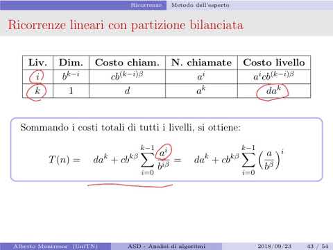 Capitolo 2 - Analisi Funzioni - 4 - Teorema dell'esperto (2018)
