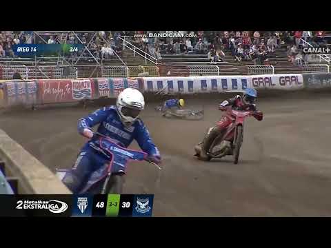 Sturz/Crash/Upadek Benjamin Basso (2.Ekstraliga 2024 Speedway)