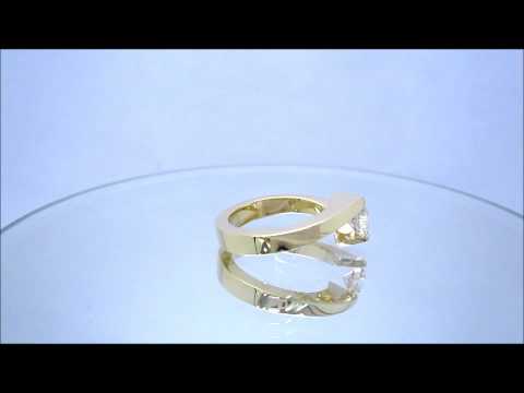 ROUND DIAMOND ENGAGEMENT RING TENSION 0.75CT YELLOW GOLD - KNR INC - 218