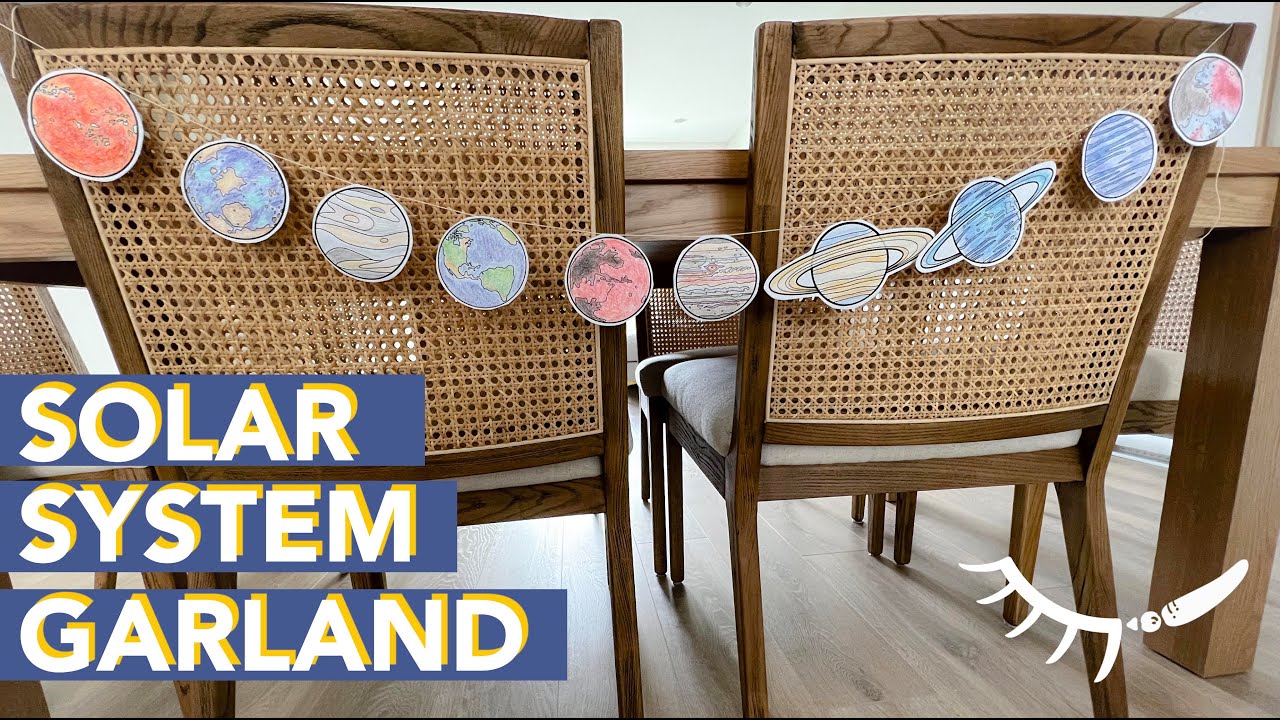 Make a Planet Garland with the Solar System Coloring Page