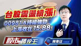台股震盪續漲 ! 00981A持續強勁上漲收在15.88 !#加權指數 #台積電 #鴻海 #00981A #0050 (圖)