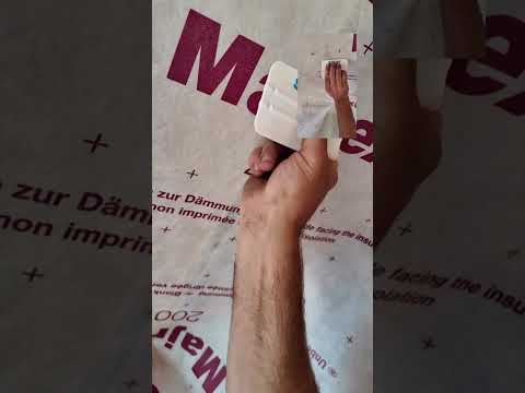 Installing @SIGA_northamerica Majrex with Twinet. Great example of pressure sensitive tape! #diy