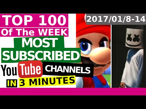 TOP 100 Most SUBSCRIBED Youtubers OF THE WEEK #2 - IN 3 MINUTES (January 8-14, 2017)