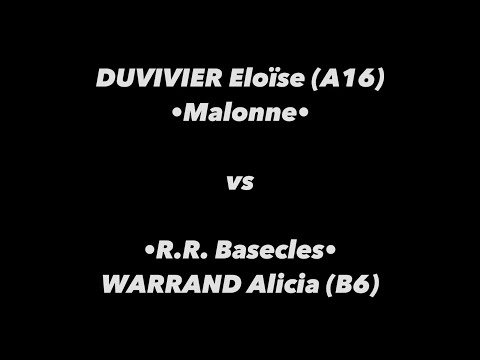 Tennis de Table ·Championnats A francophone· Dames - DUVIVIER Eloïse (A16) vs WARRAND Alicia (B6)