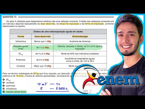 ENEM 2016 PPL - Os raios X utilizados para diagnósticos médicos são uma radiação ionizante. O efeito