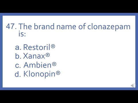 Top 200 Drugs Practice Test Question - The brand name of clonazepam is:
