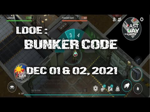 LDOE: CURRENT BUNKER ALFA CODE ( DEC 01 & 02,  2021 ) - LAST DAY ON EARTH: SURVIVAL