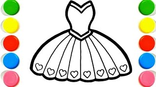 Beautiful Dress 🥻 🥻 Drawing, Painting & Coloring For Kids and Toddlers_ Child Art#drawing#coloring