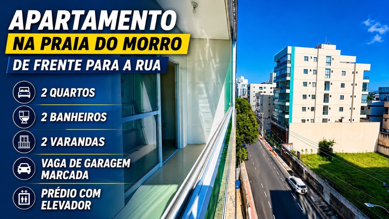 Praia do Morro de frente para a rua com elevador