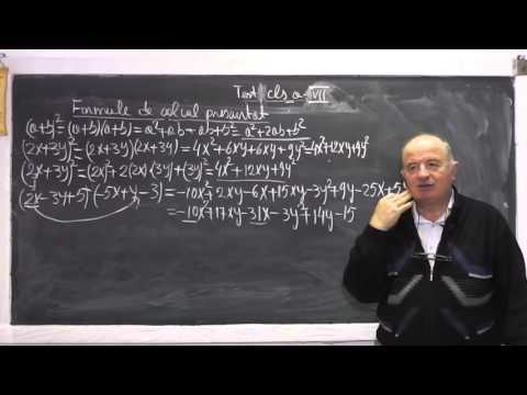 1/2 Lectia 911 - Demonstram formulele de calcul prescurtat si facem exercitii cu ele - Tema Clasa 7