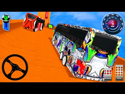 Coach Bus Stunt Mega Ramp Game - Impossible Bus Driving Sim | Android Gameplay