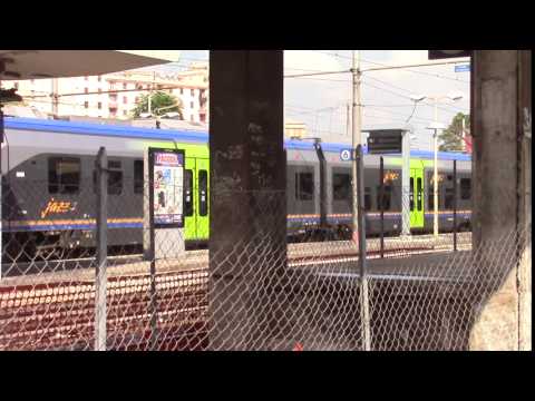 Trenitalia Jazz train at Roma Tuscolana station in Rome, Italy.