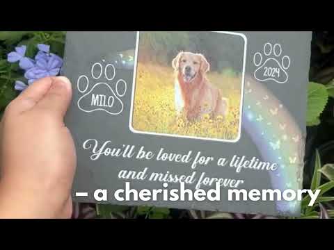 Personalized Pet Memorial Photo Slate | A Beautiful Keepsake | Stunning Gift Store